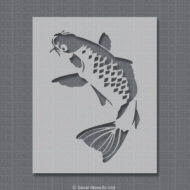 koi carp fish stencil