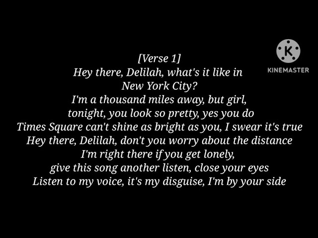 hello delilah lyrics