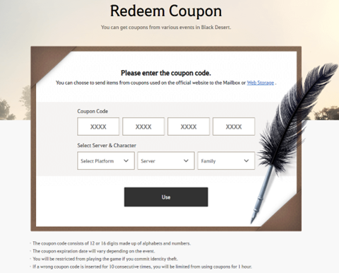 black desert online code redeem