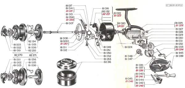 mitchell reel parts