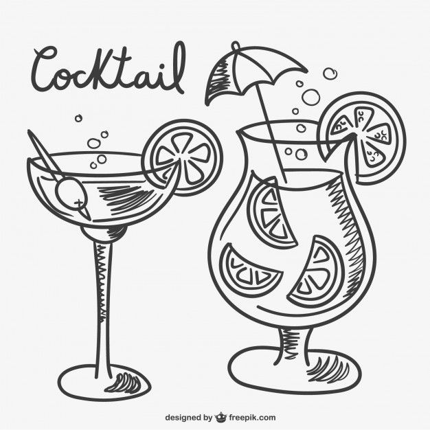 drawings of cocktails