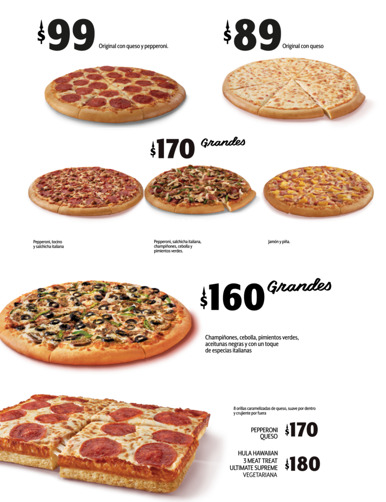 menu de little pizza