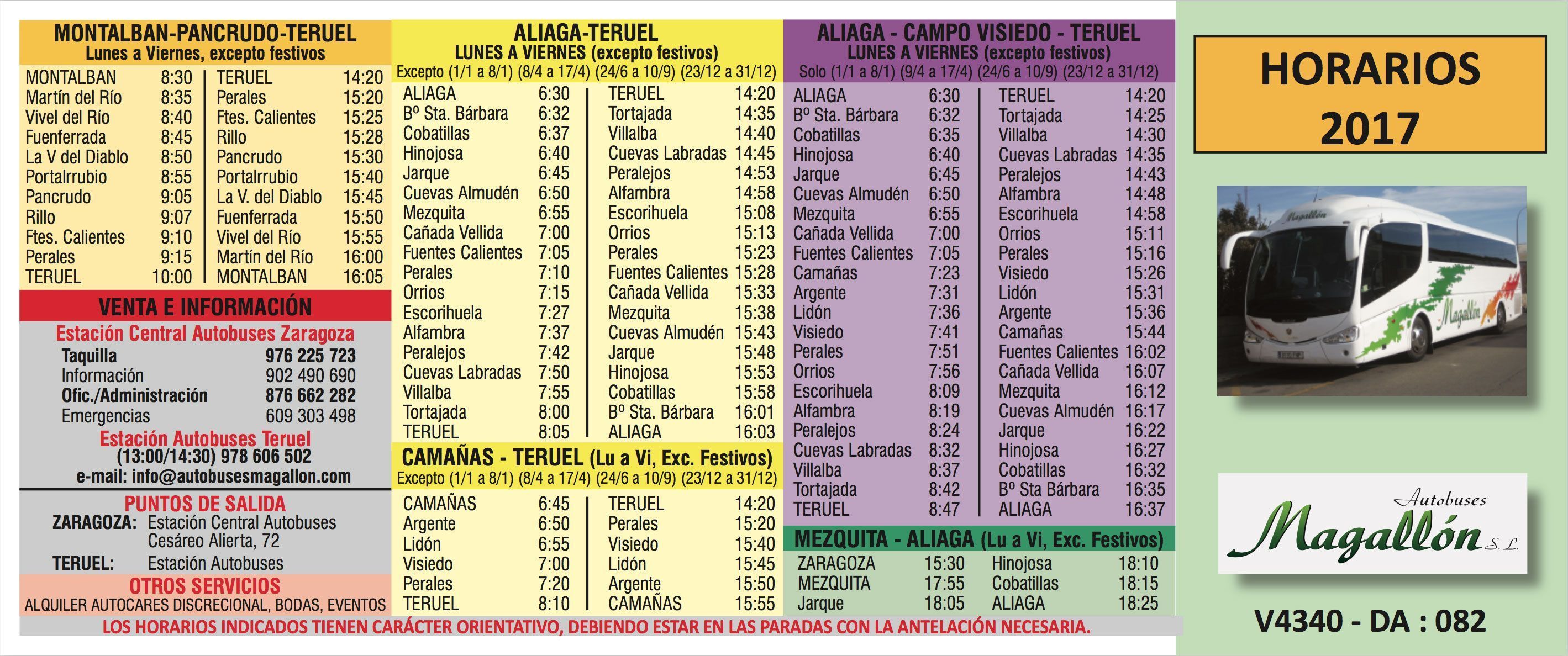 horario autobuses magallon