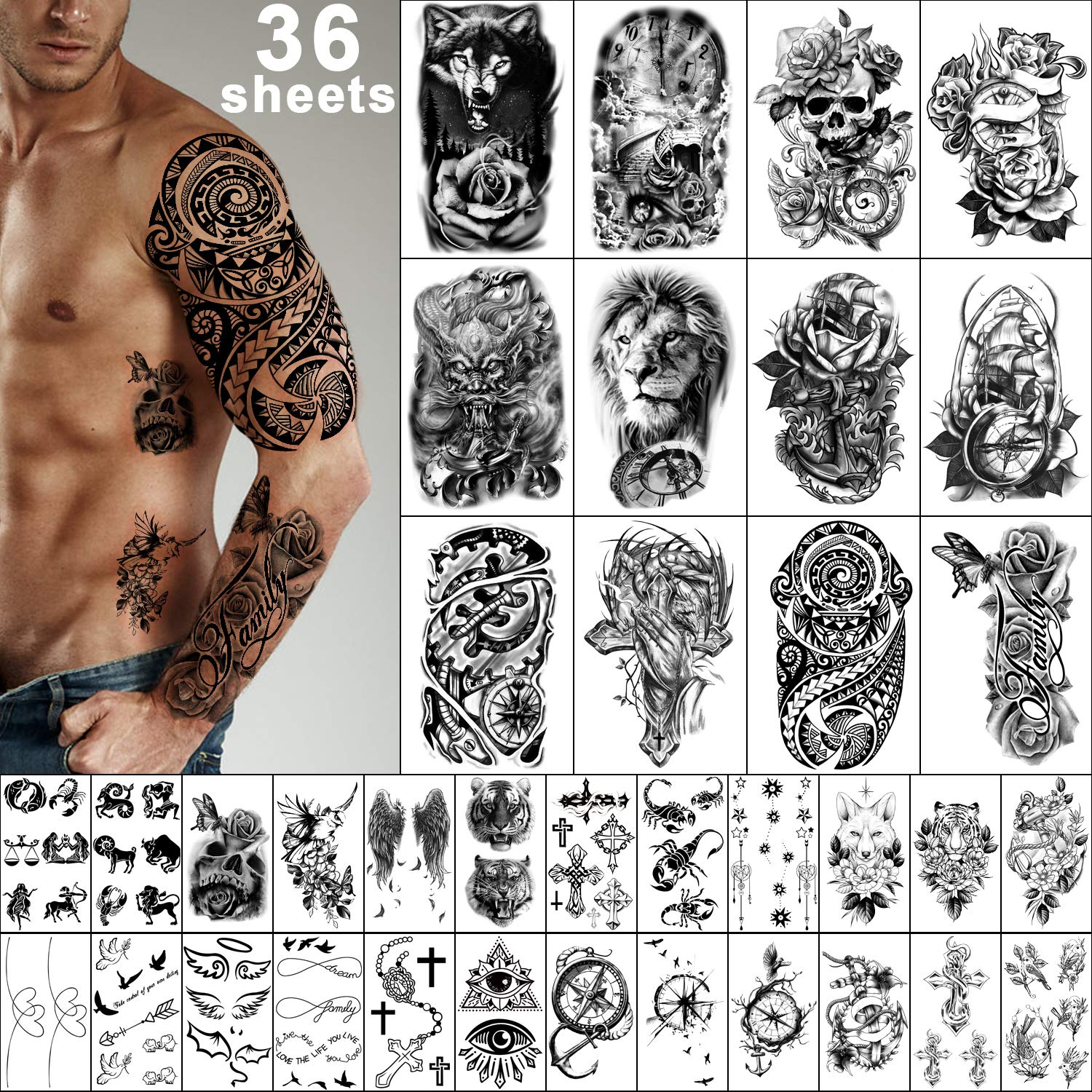 temporary tattoos for men