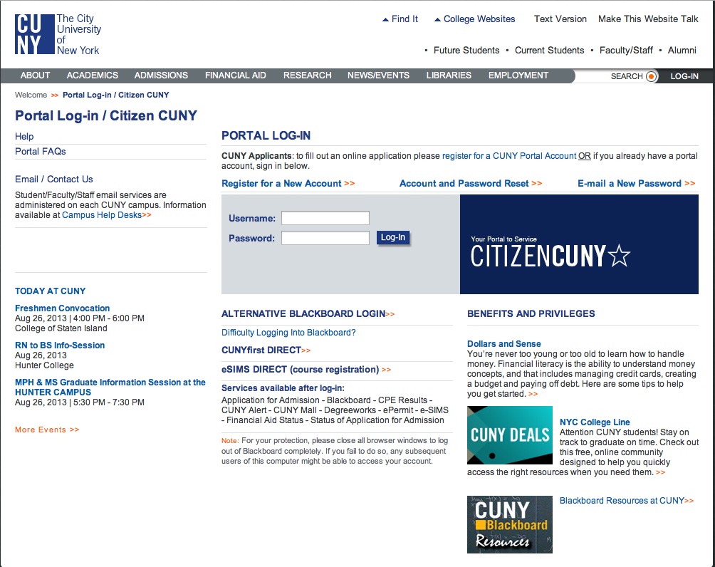 blackboard cuny login