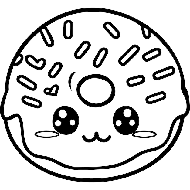 donut kawaii para colorear