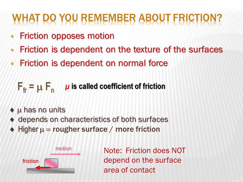 coefficient of friction depends upon