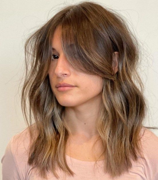 medium length hairstyles with curtain bangs