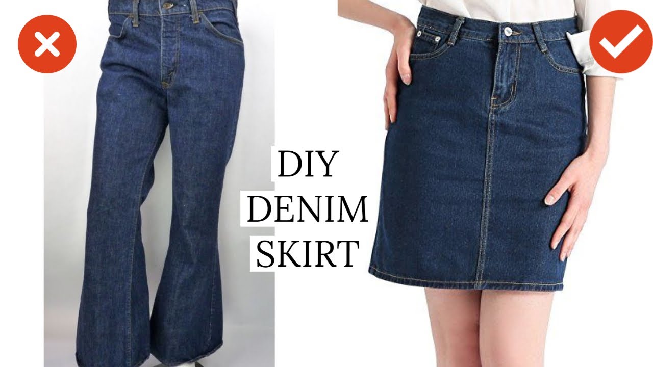 how to convert jeans into a skirt