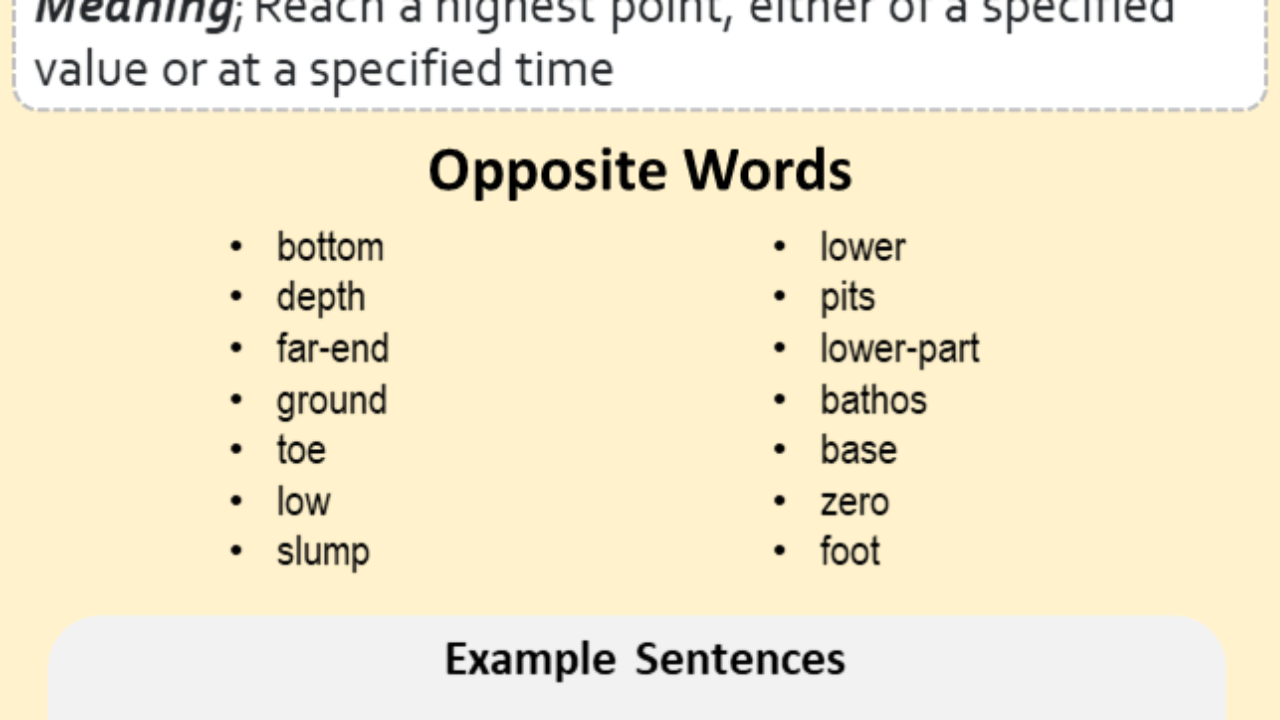 antonyms peak