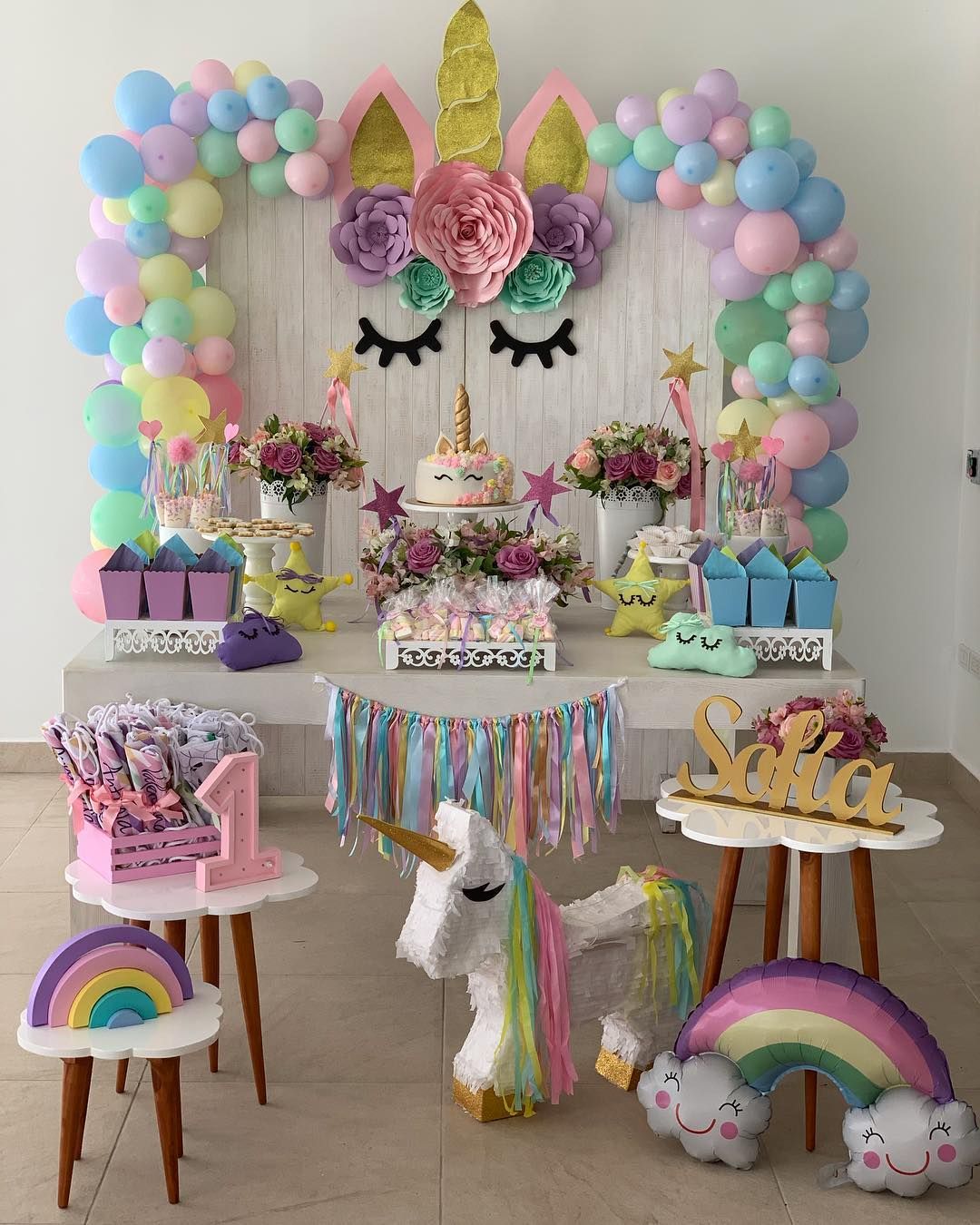 decoraciones de unicornio para fiesta de niña