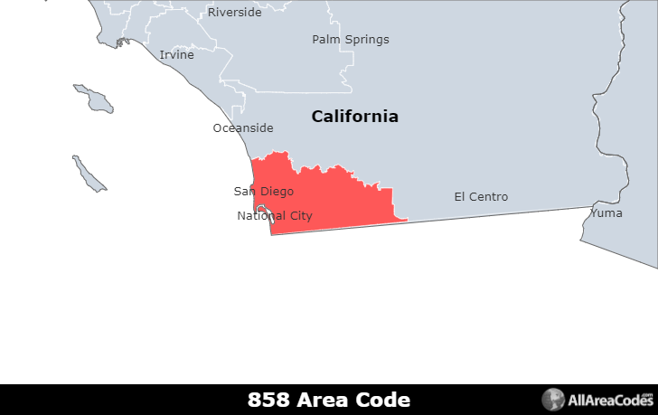 area code 858