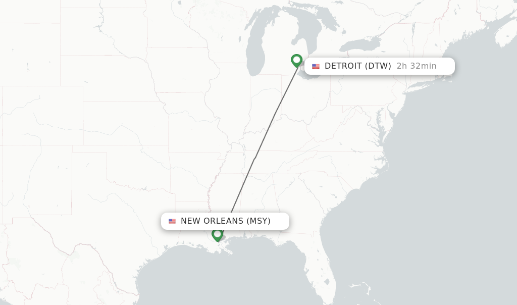 flights detroit to new orleans