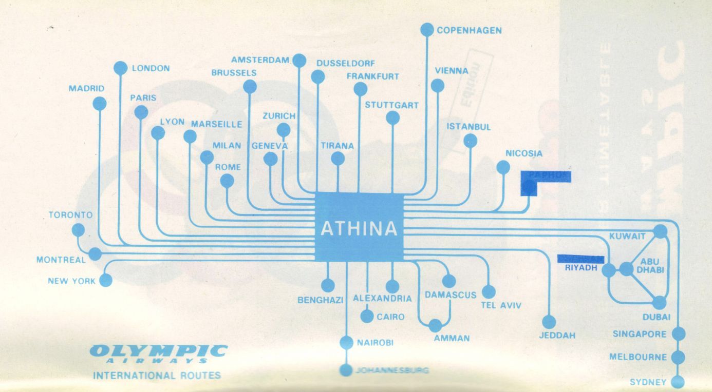 olympic airlines route map