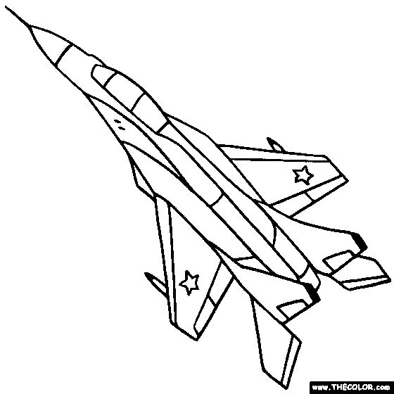 jet airplane coloring pages