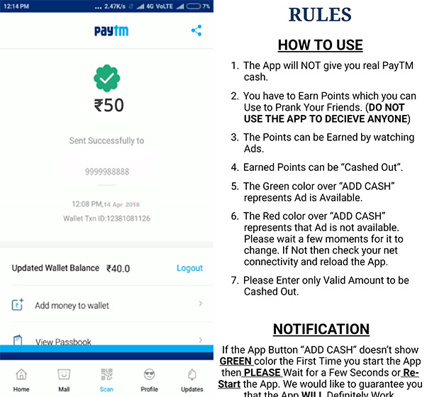 paytm fake payment app