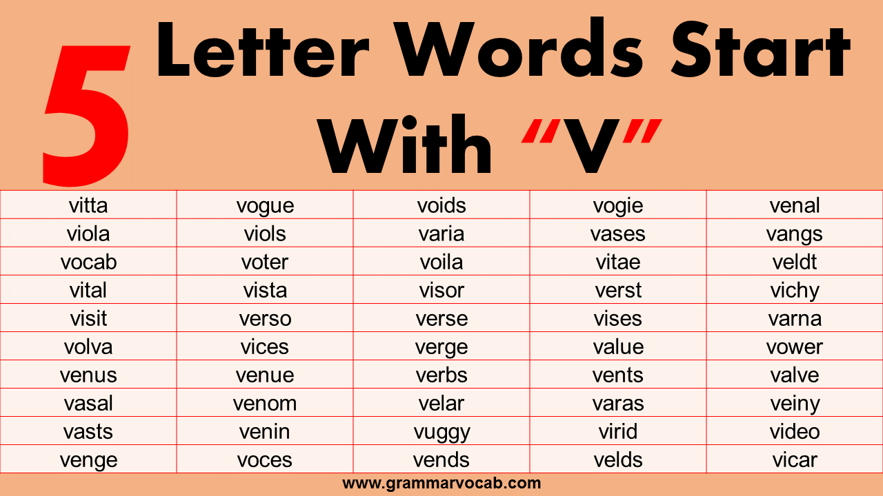 five letter word with v