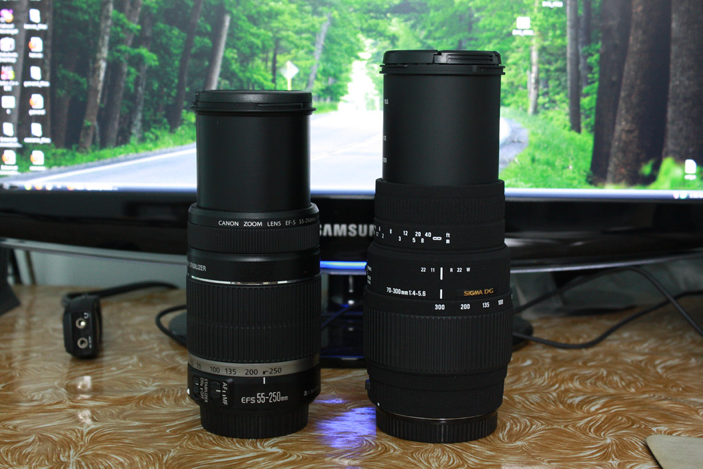 canon 55 250mm vs 70 300mm lens