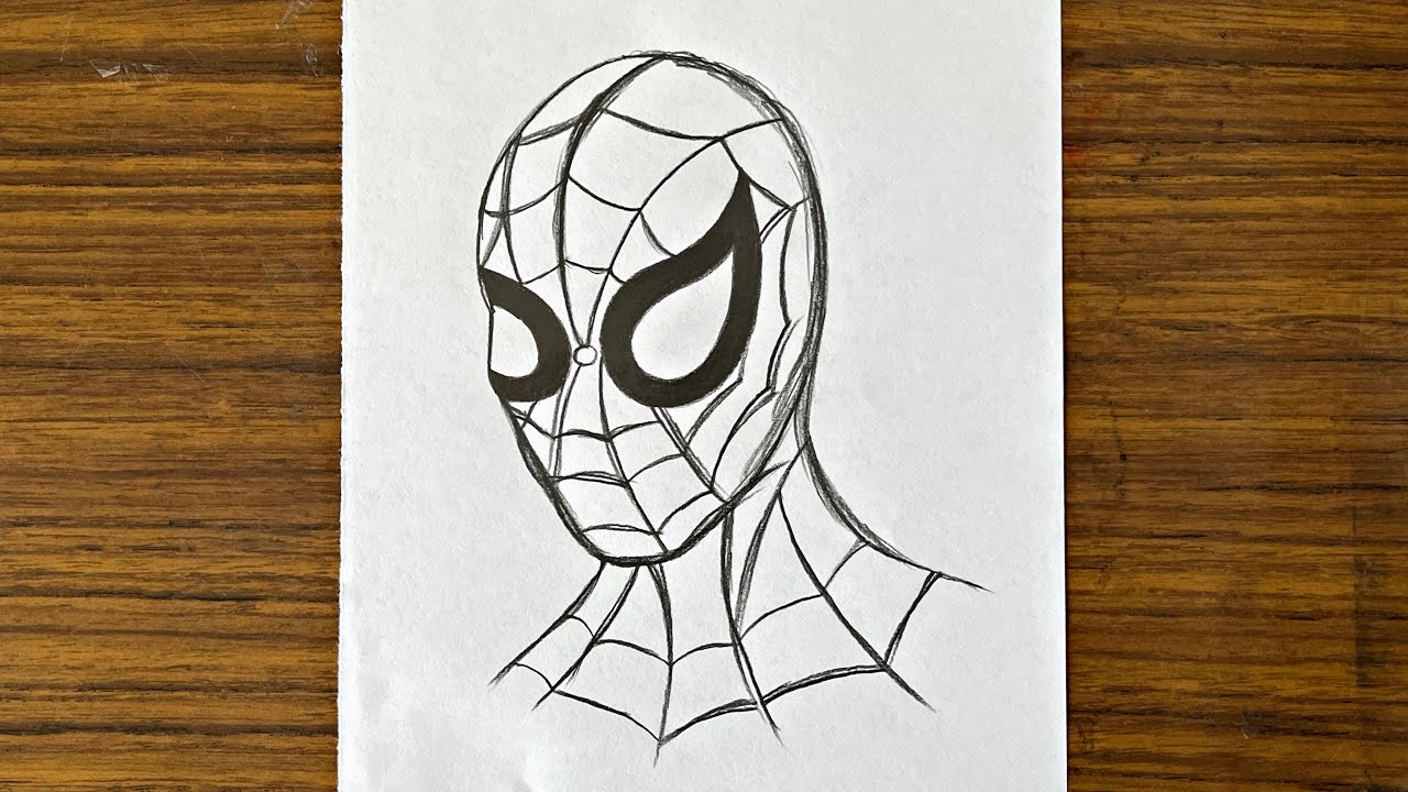 sketch easy spider man drawing