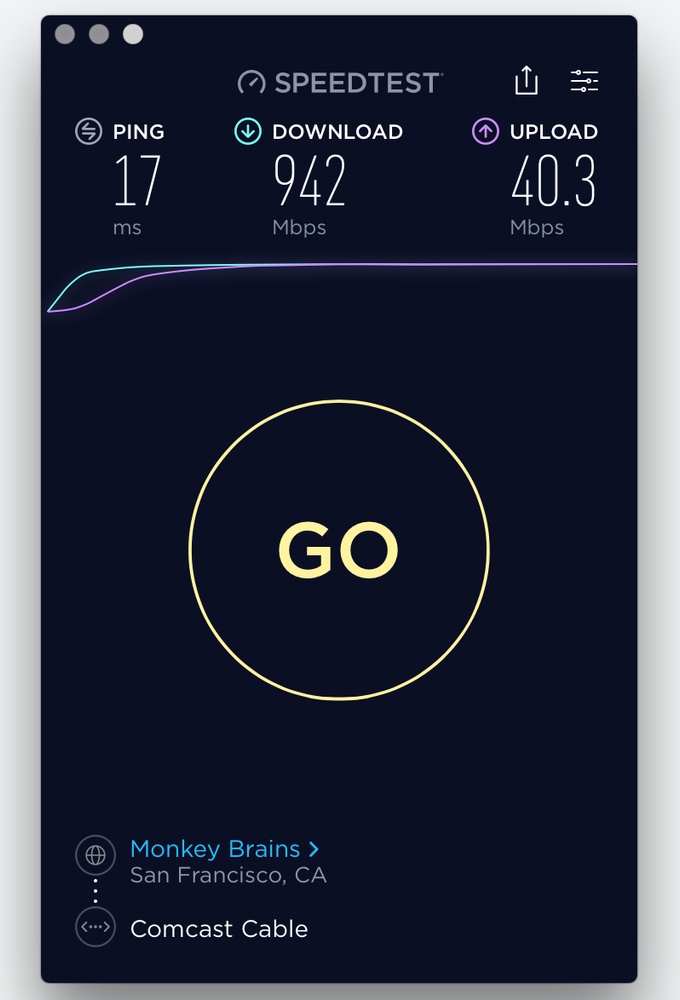 comcast network speed test