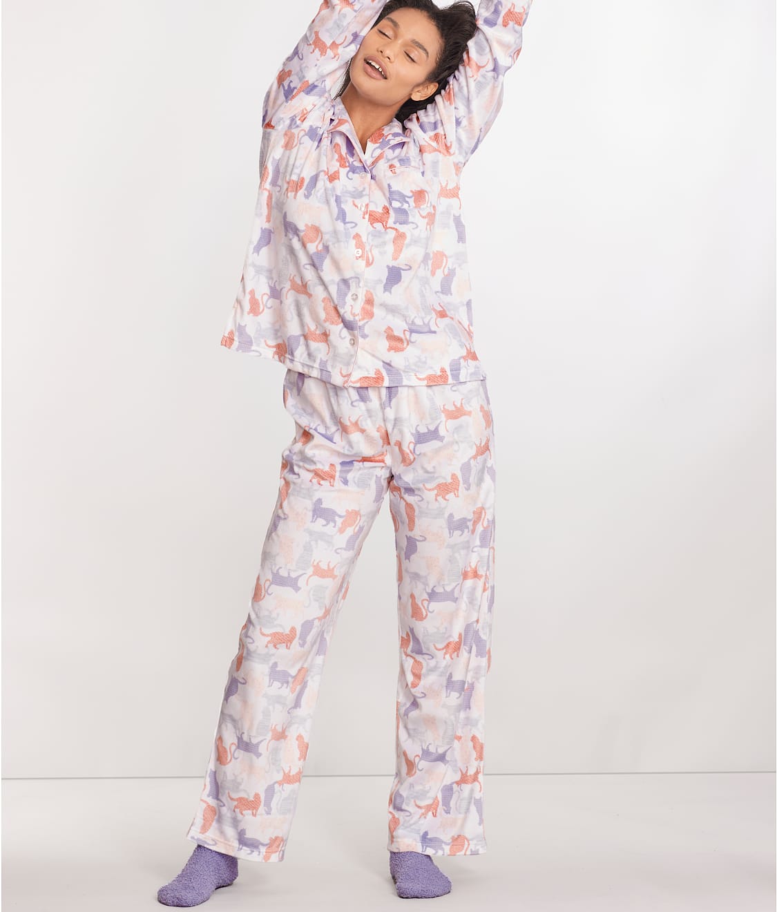 fleece pajama set womens