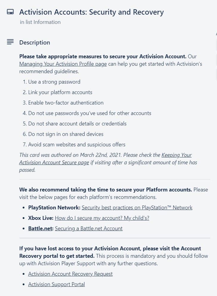 activision recover account