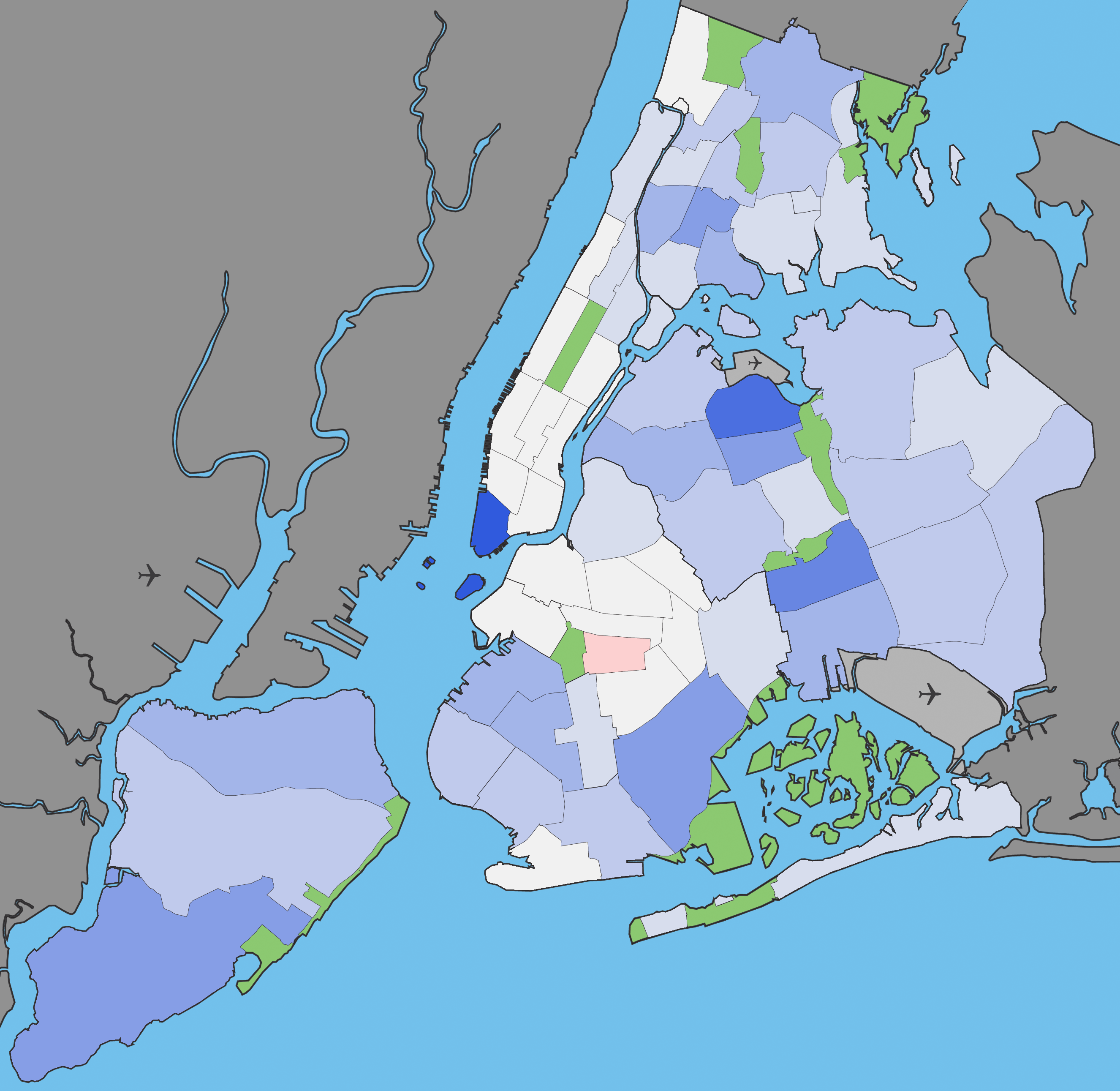 population of new york in 1990