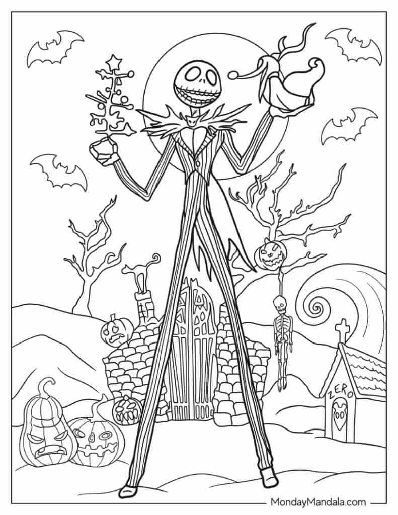 jack skellington coloring pages