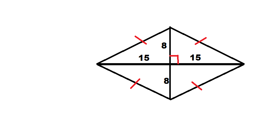 how to find perimeter of rhombus when diagonals are given