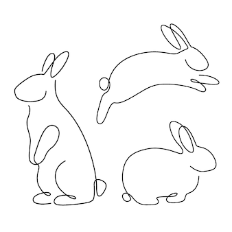 rabbit line drawing