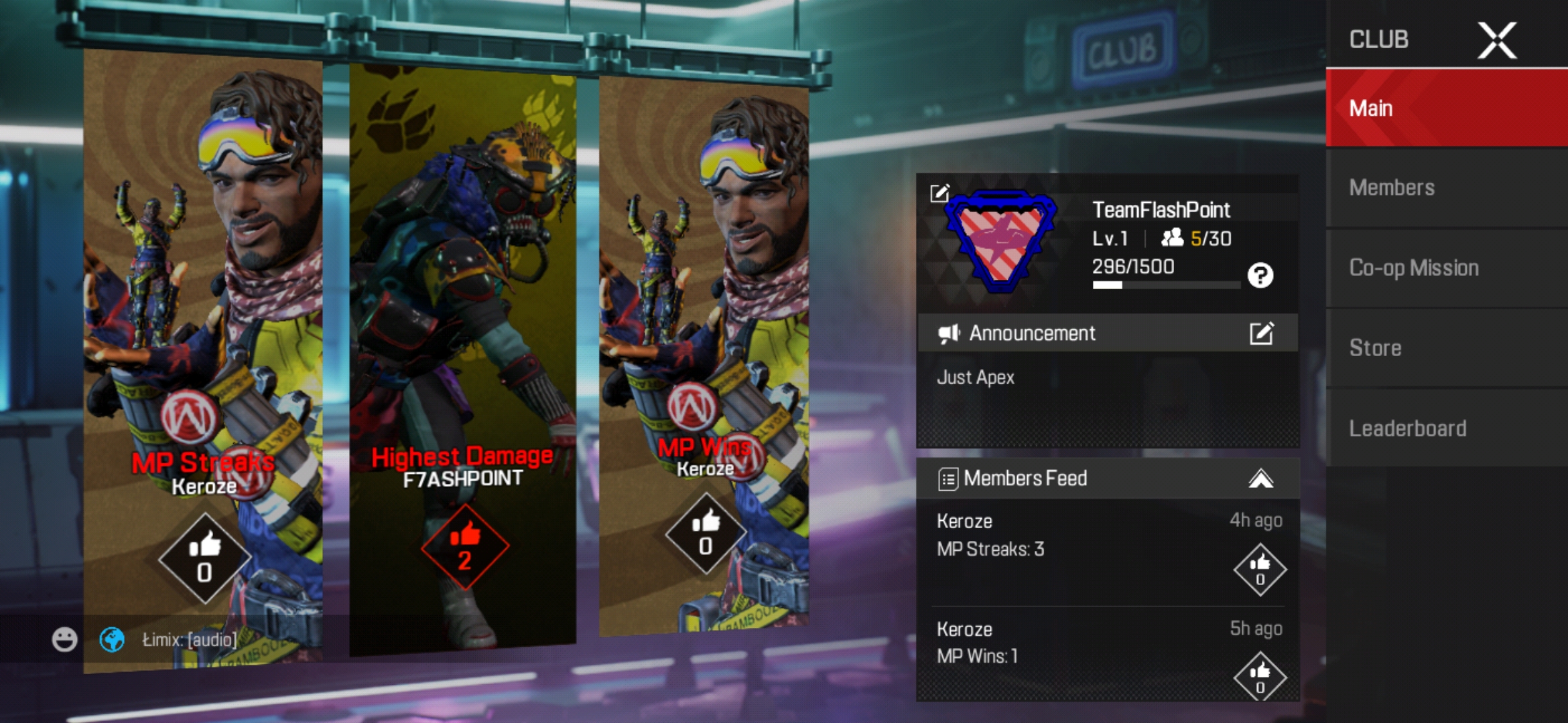 apex legends mobile club