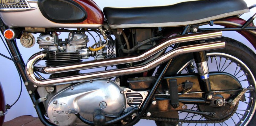 triumph high level exhaust pipes