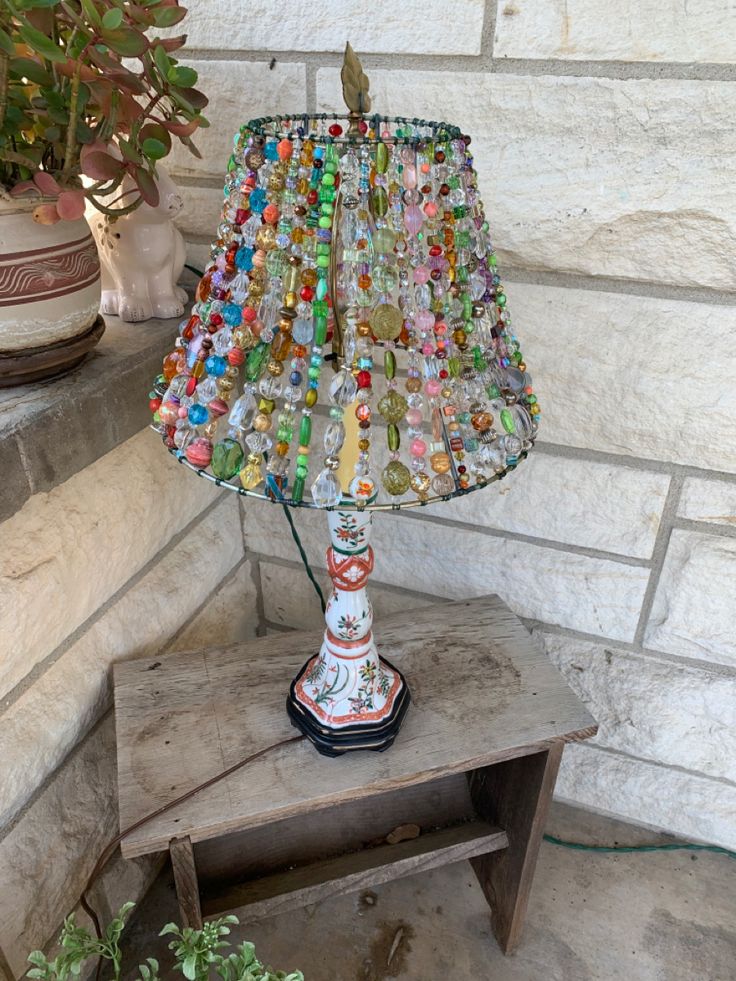 beaded lampshade