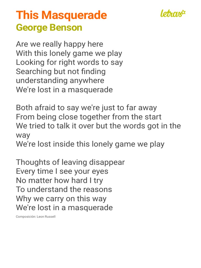 masquerade song lyrics