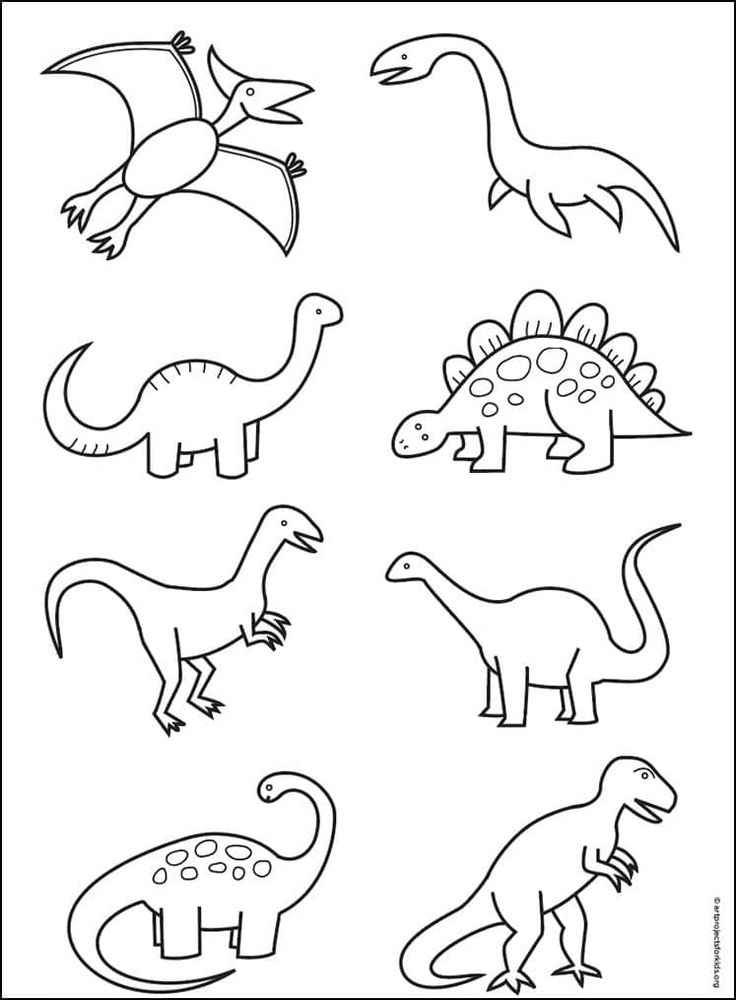 easy dinosaur drawing