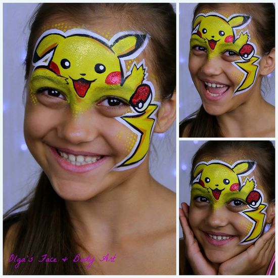 pikachu pintura cara