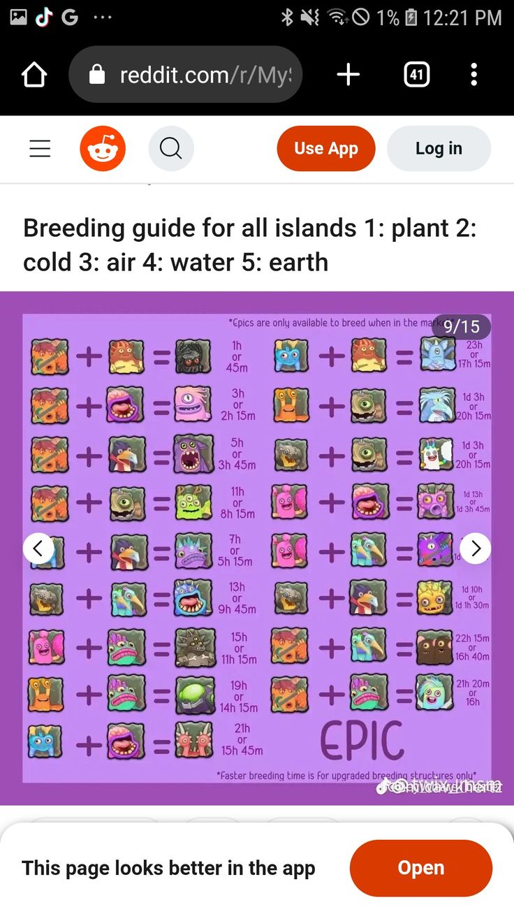 breeding combinations for my singing monsters