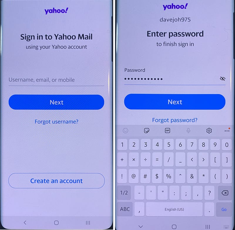 login into yahoo email