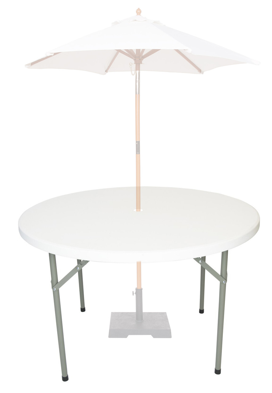 plastic table with umbrella hole