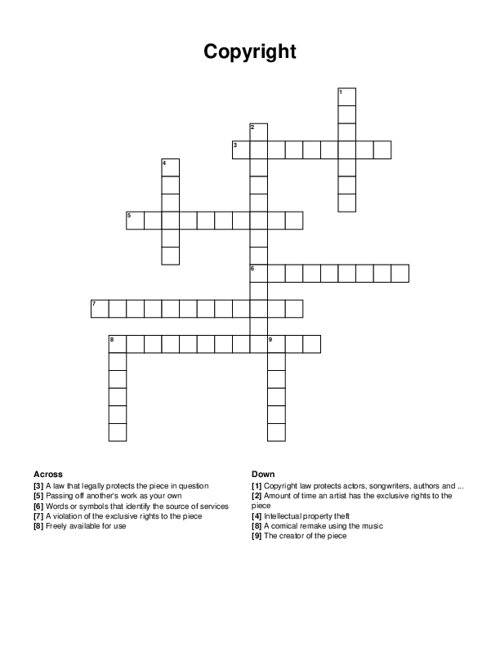 exclusive right crossword