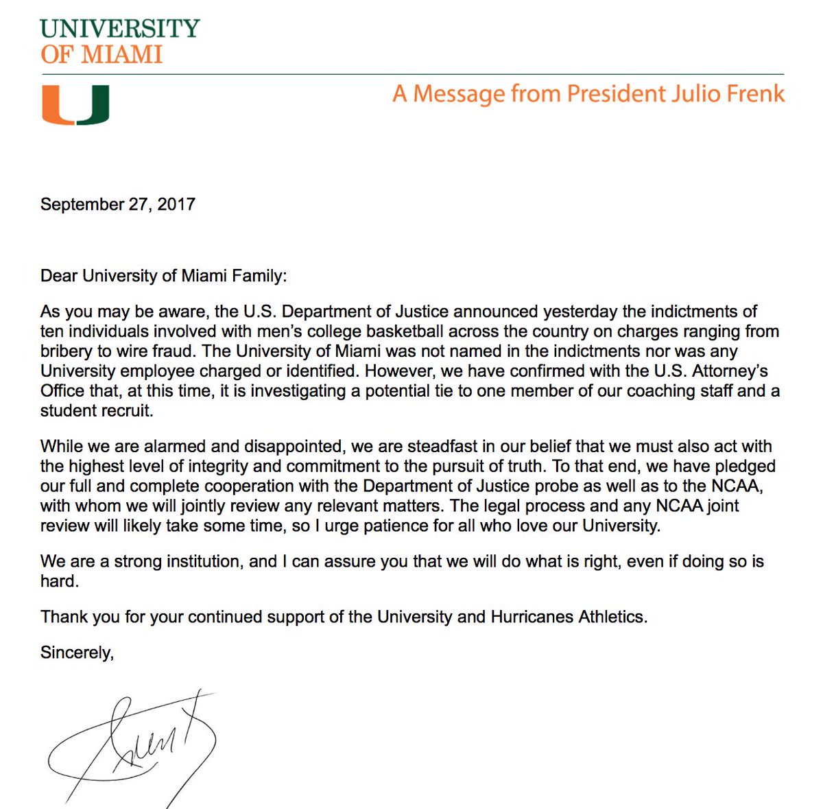 u miami email