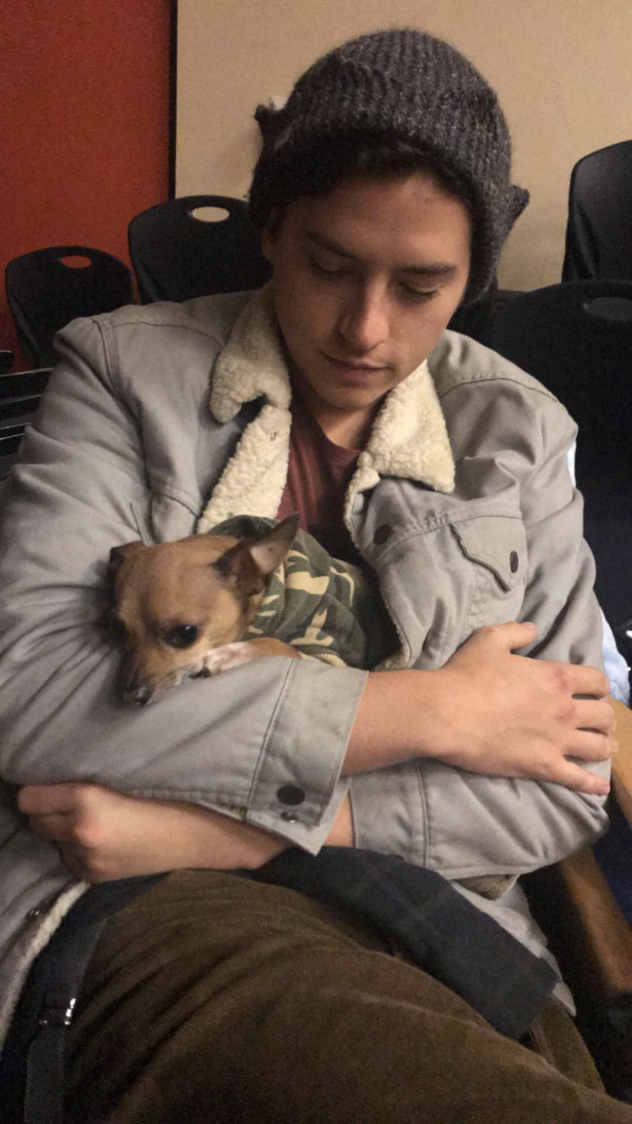 cole sprouse with dogs