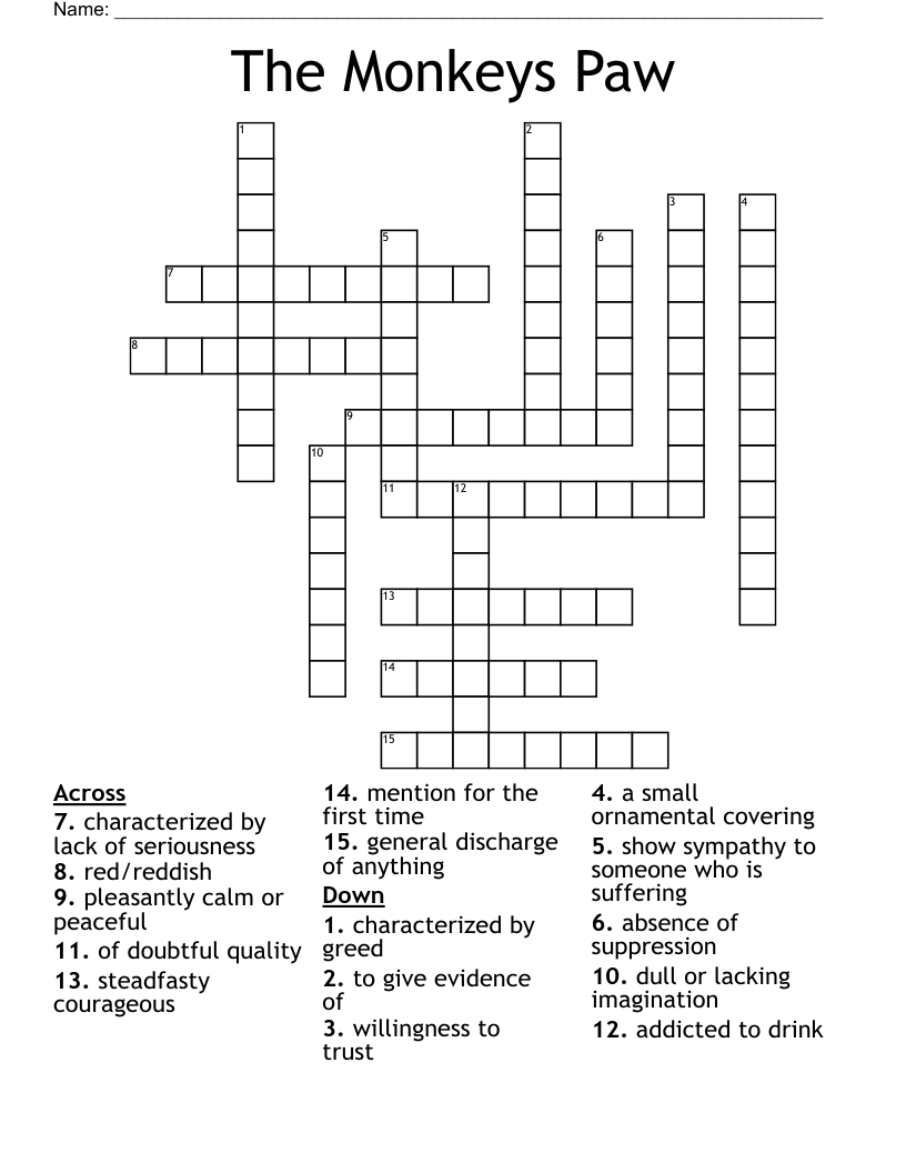 large monkey crossword clue