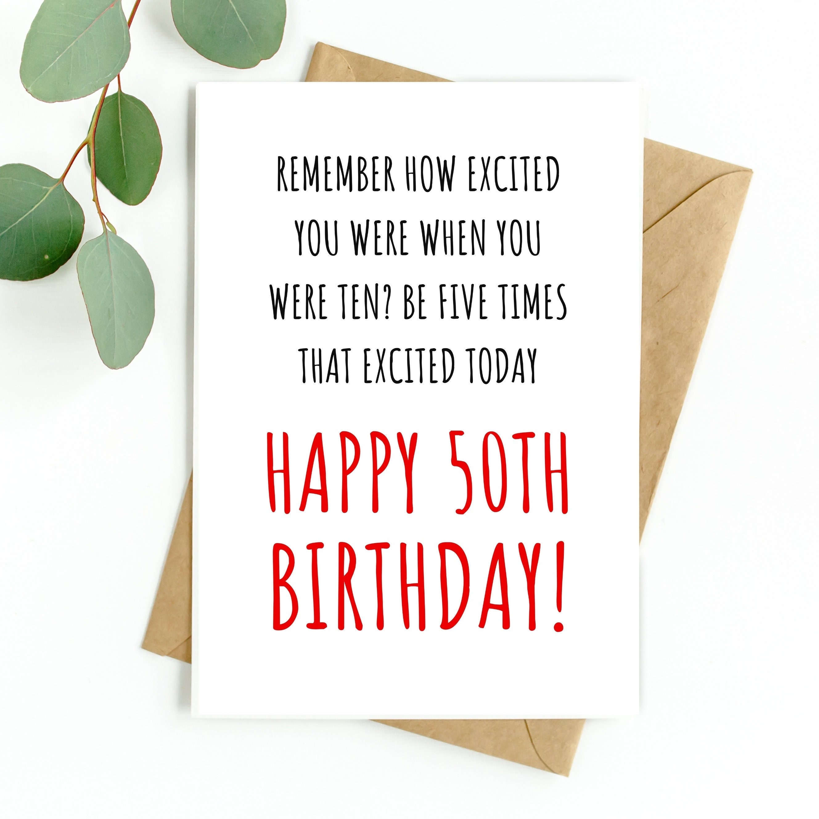 funny 50th birthday card