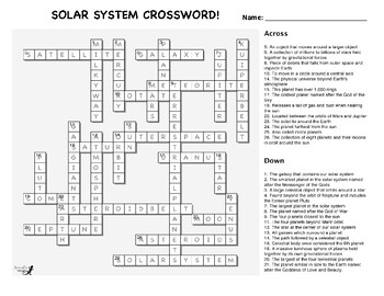 centre of the solar system crossword clue