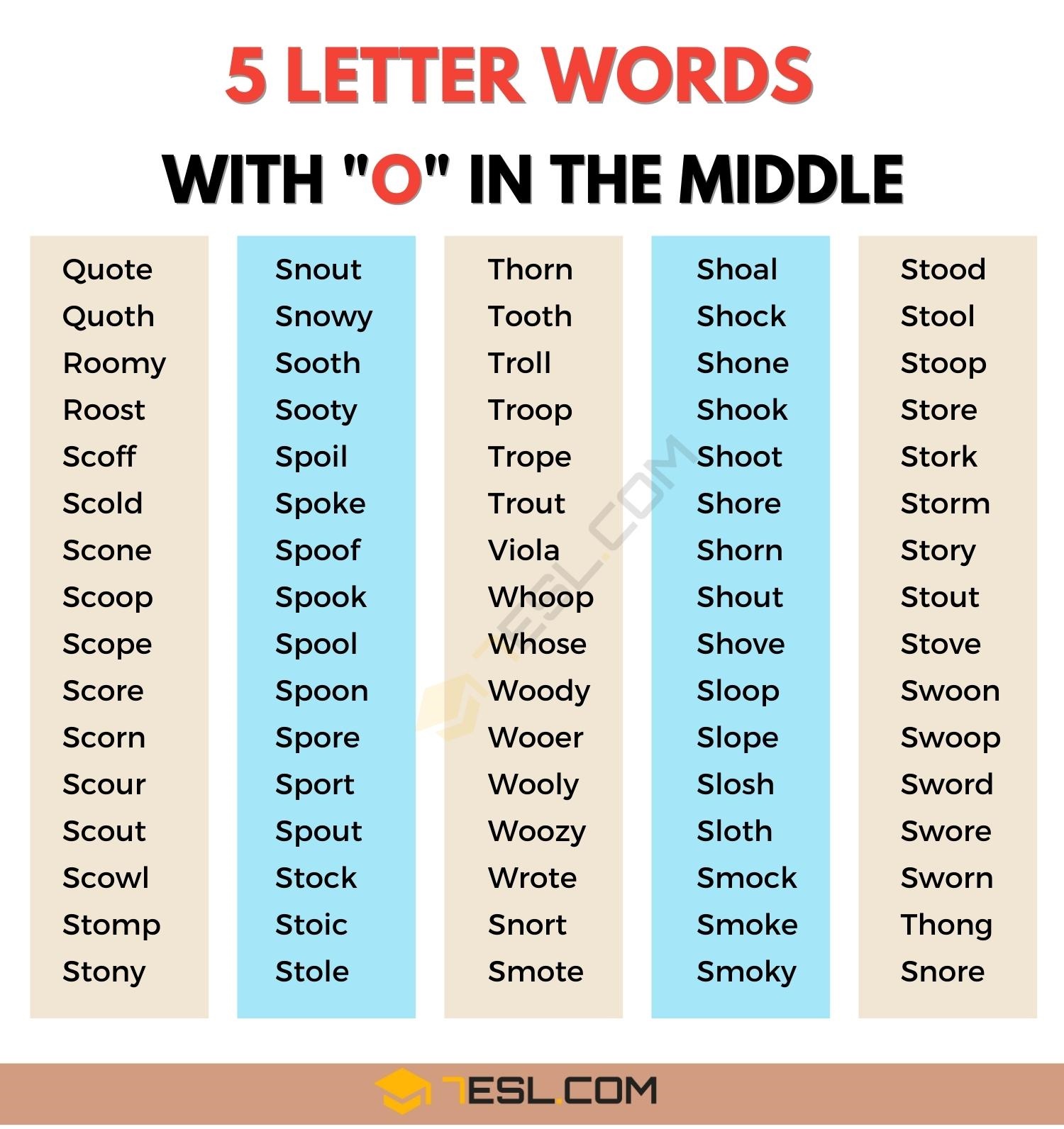 5 letter words with o i in the middle