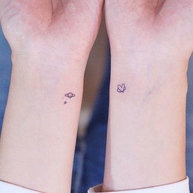 aesthetic minimalist couple tattoo