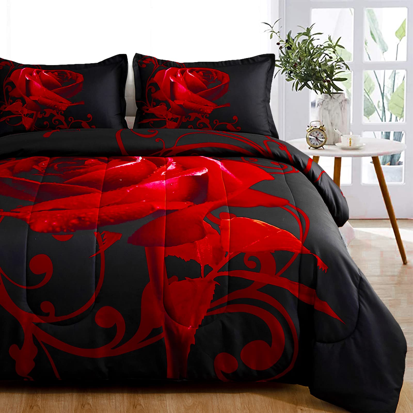 red bedding set