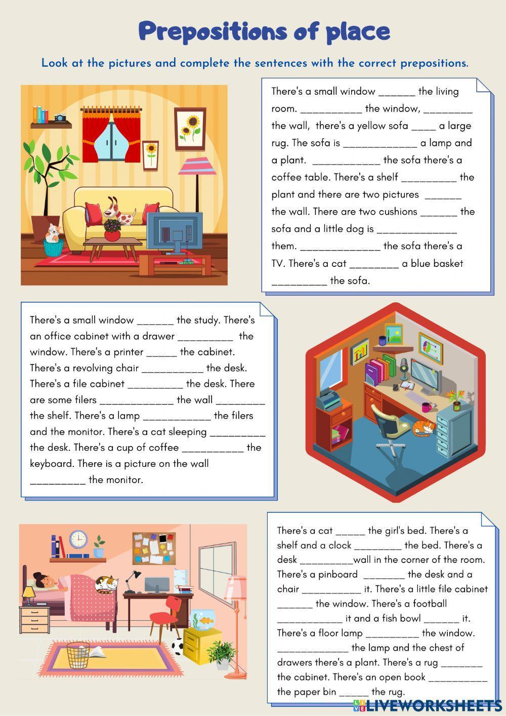 prepositions of place liveworksheets