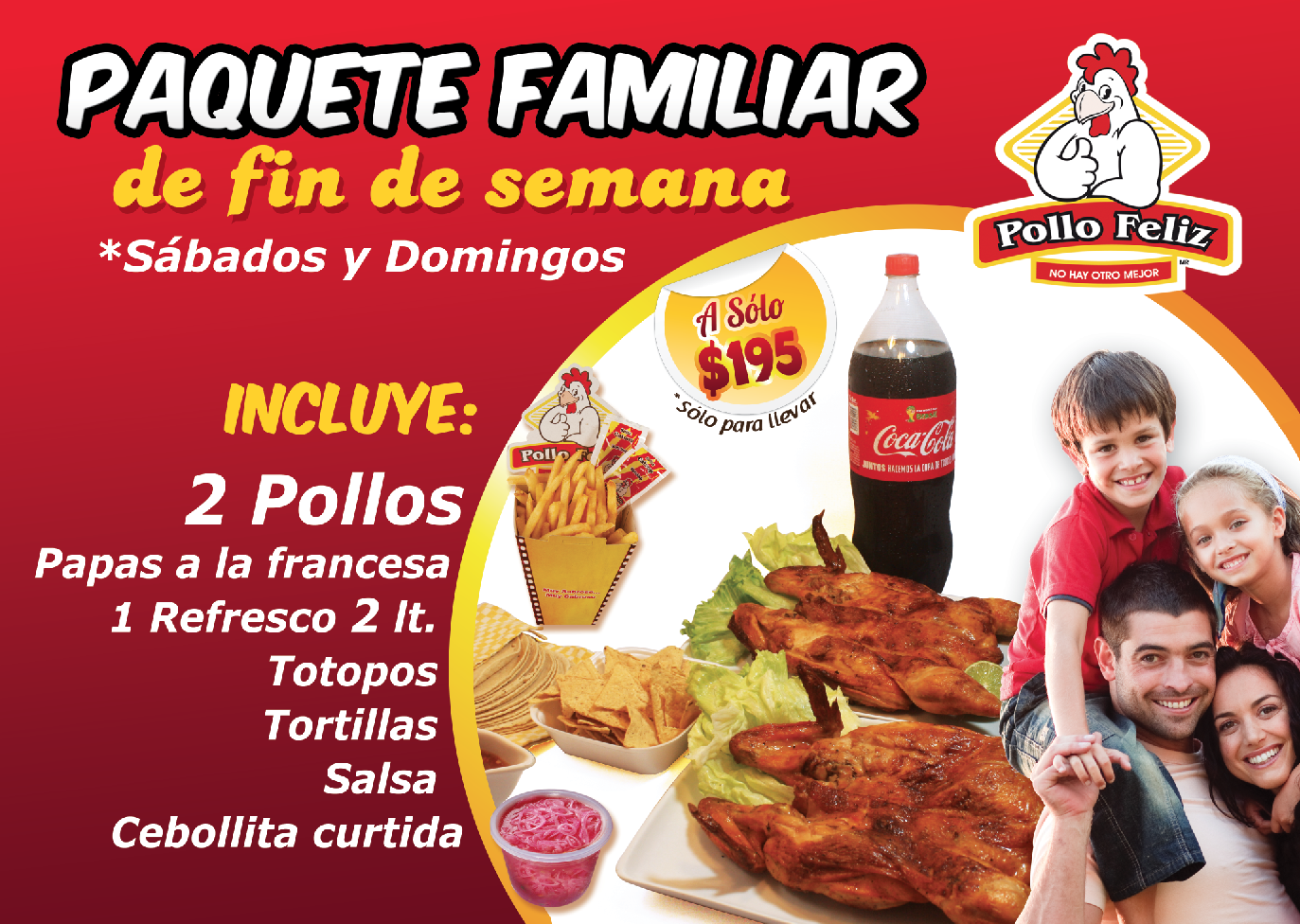 paquetes de pollo feliz